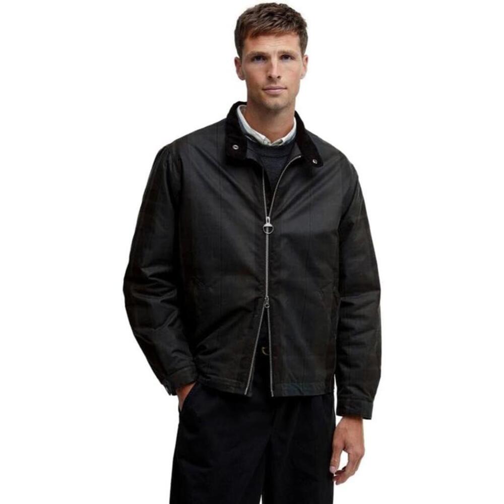 NEW, Men's Barbour Check Harrington Waxed Cotton Jacket Size XL  #Wax209
